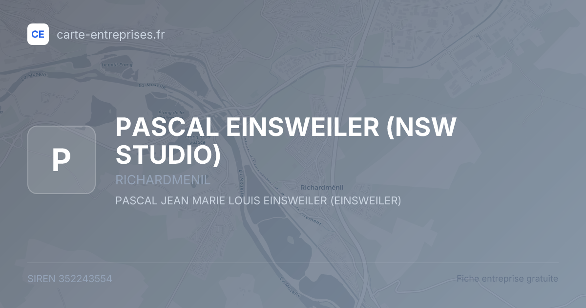 PASCAL EINSWEILER (NSW STUDIO) — 352243554 — fiche entreprise