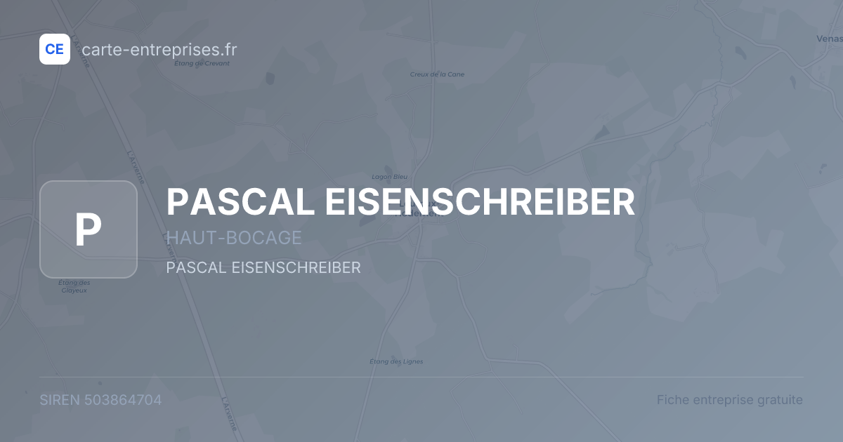 PASCAL EISENSCHREIBER — 503864704 — fiche entreprise