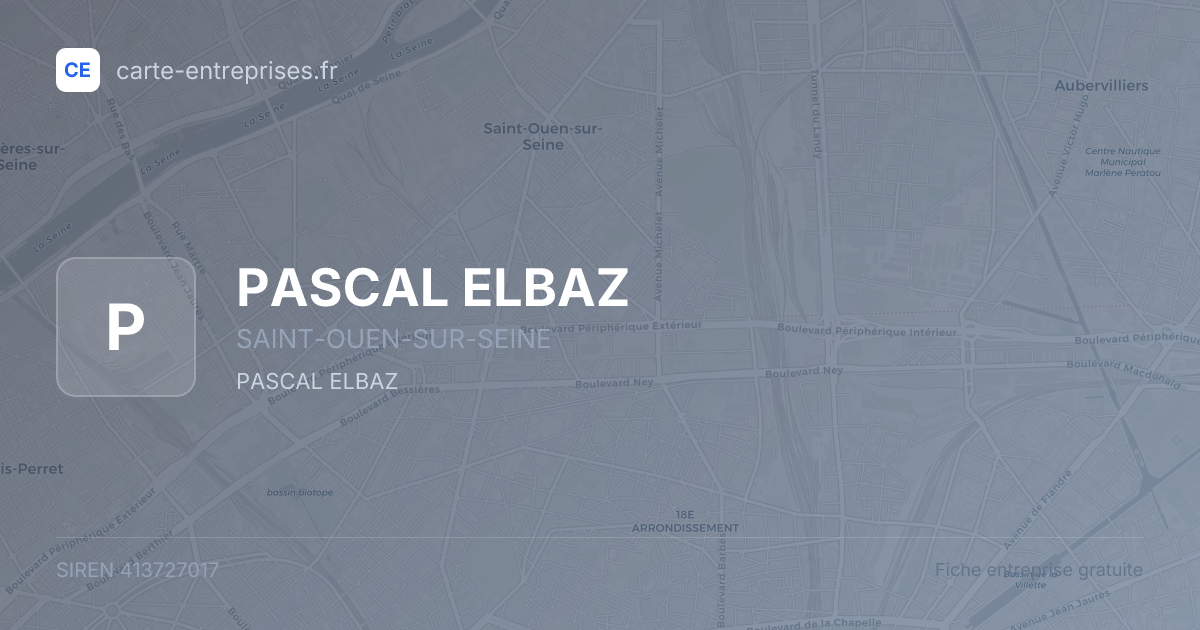PASCAL ELBAZ — 413727017 — fiche entreprise