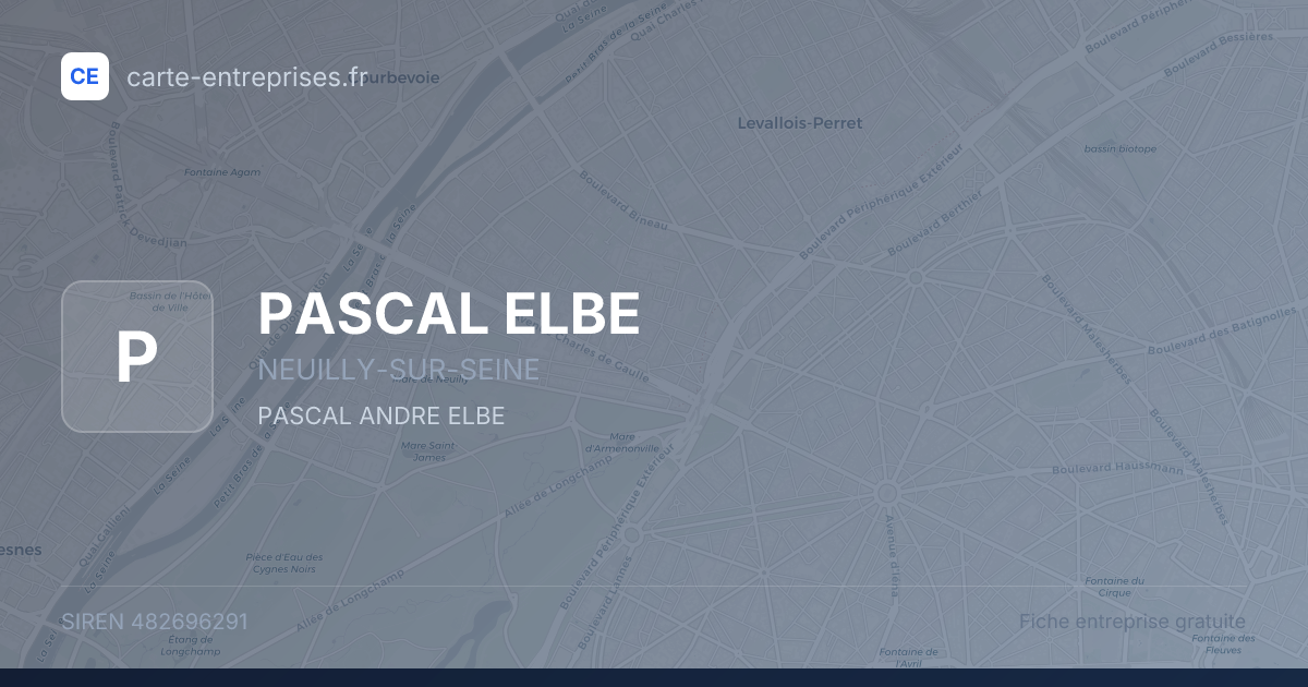 PASCAL ELBE — 482696291 — fiche entreprise