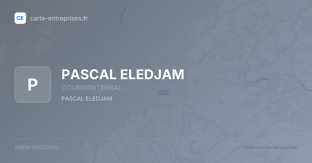 PASCAL ELEDJAM — 341320240 — fiche entreprise