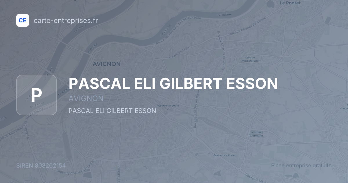 PASCAL ELI GILBERT ESSON — 808202154 — fiche entreprise