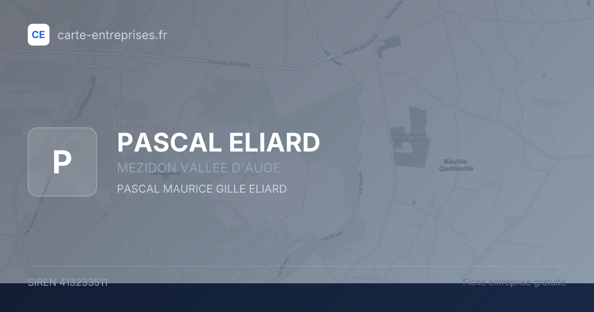 PASCAL ELIARD — 413233511 — fiche entreprise