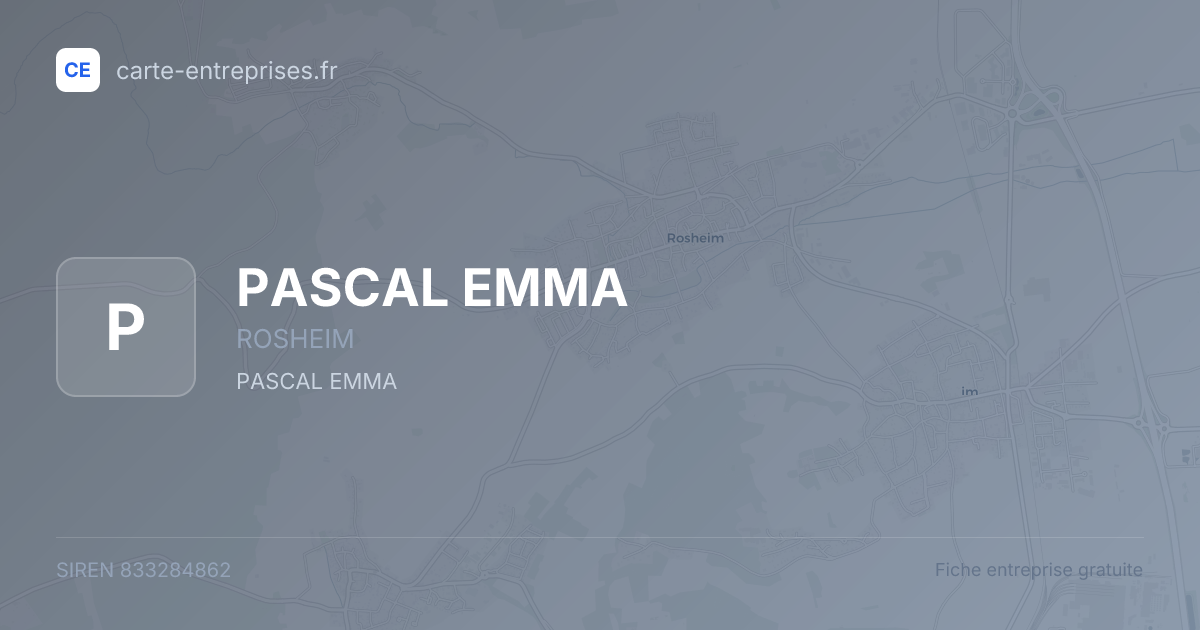PASCAL EMMA — 833284862 — fiche entreprise