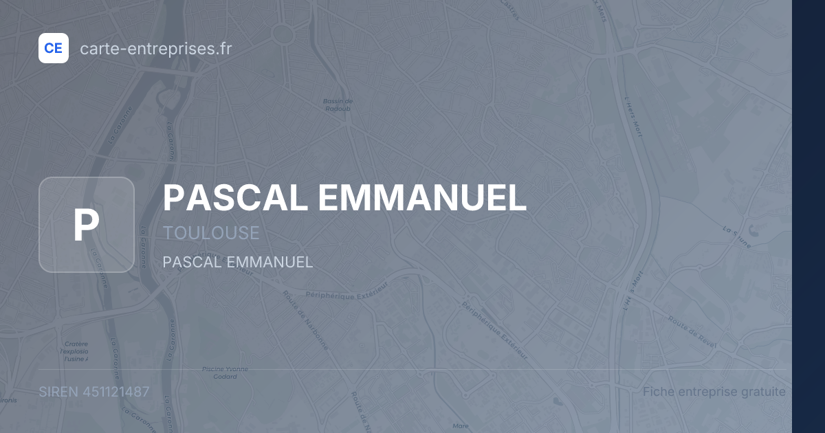 PASCAL EMMANUEL — 451121487 — fiche entreprise