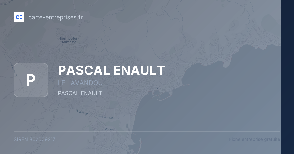 PASCAL ENAULT — 802009217 — fiche entreprise