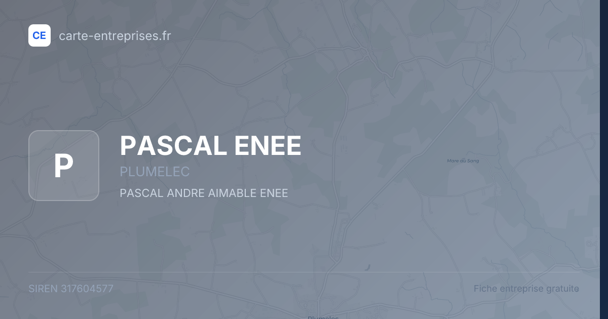 PASCAL ENEE — 317604577 — fiche entreprise