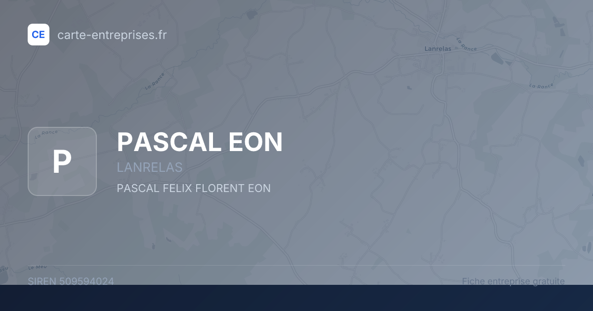 PASCAL EON — 509594024 — fiche entreprise