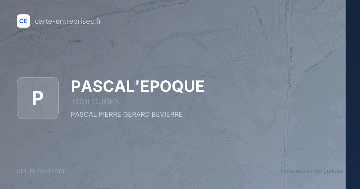 PASCAL'EPOQUE — 788441434 — fiche entreprise