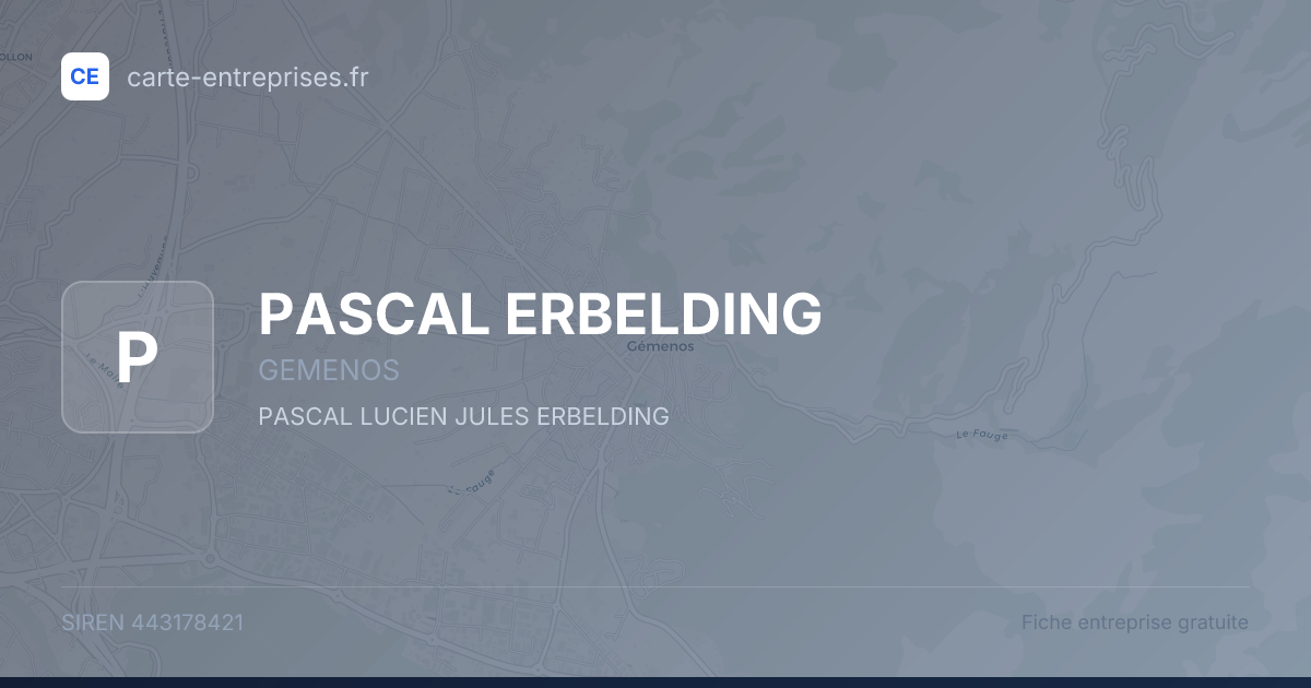 PASCAL ERBELDING — 443178421 — fiche entreprise