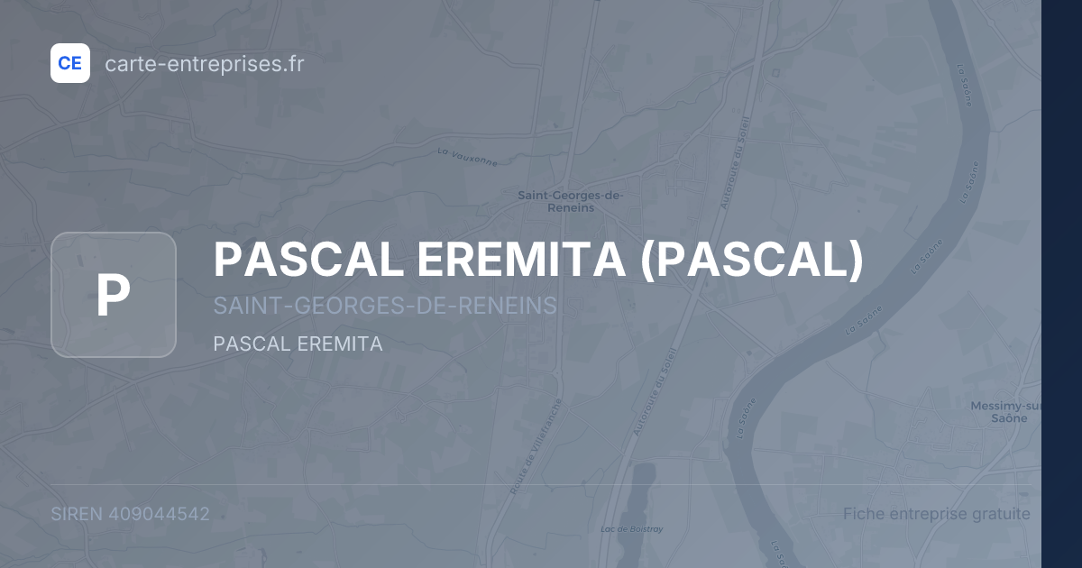 PASCAL EREMITA (PASCAL) — 409044542 — fiche entreprise