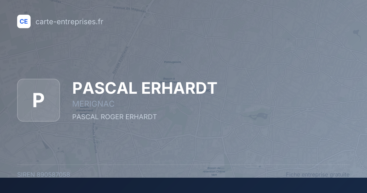 PASCAL ERHARDT — 890587058 — fiche entreprise