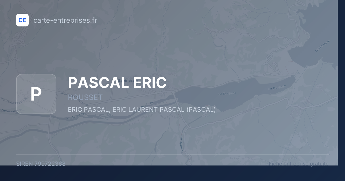 PASCAL ERIC — 799722368 — fiche entreprise