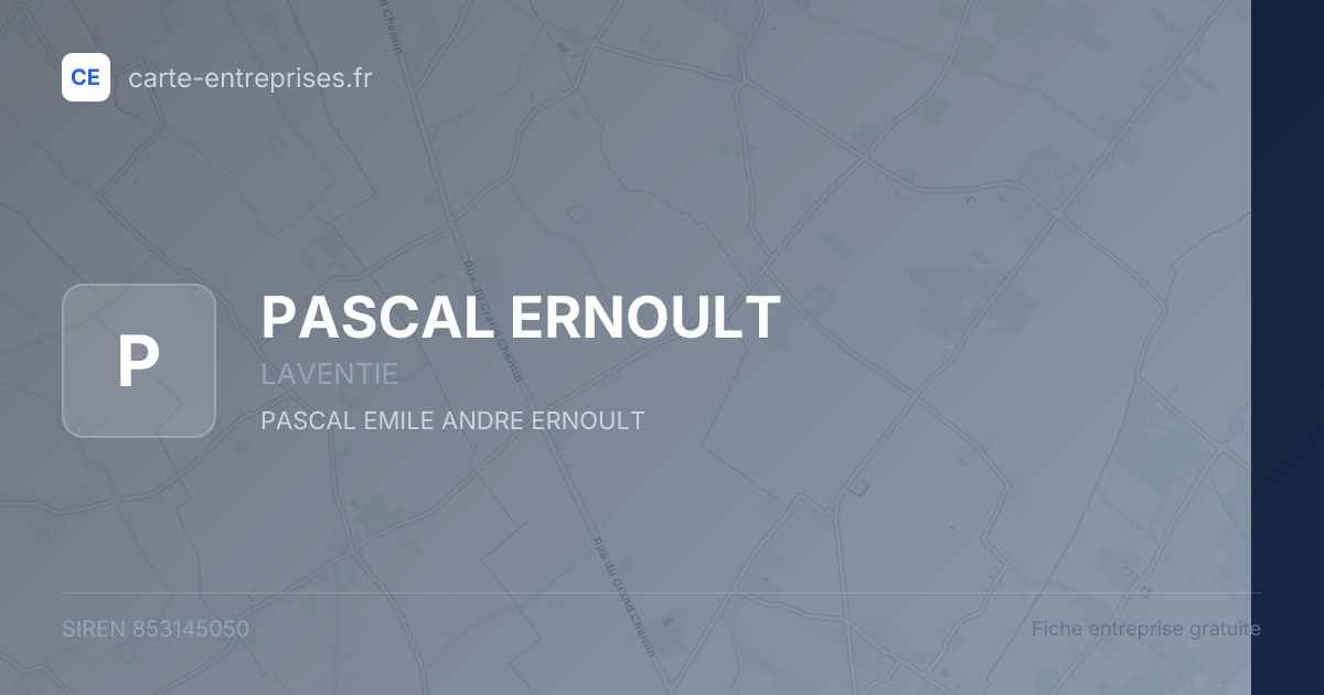 PASCAL ERNOULT — 853145050 — fiche entreprise