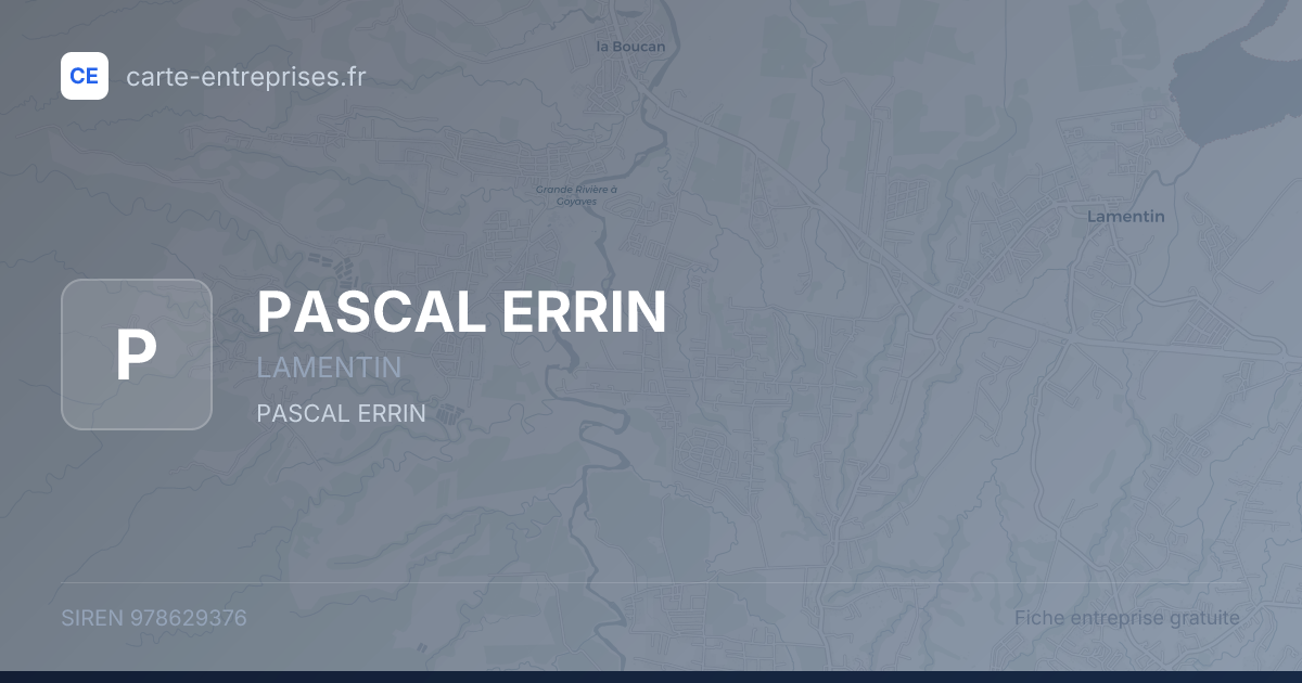 PASCAL ERRIN — 978629376 — fiche entreprise