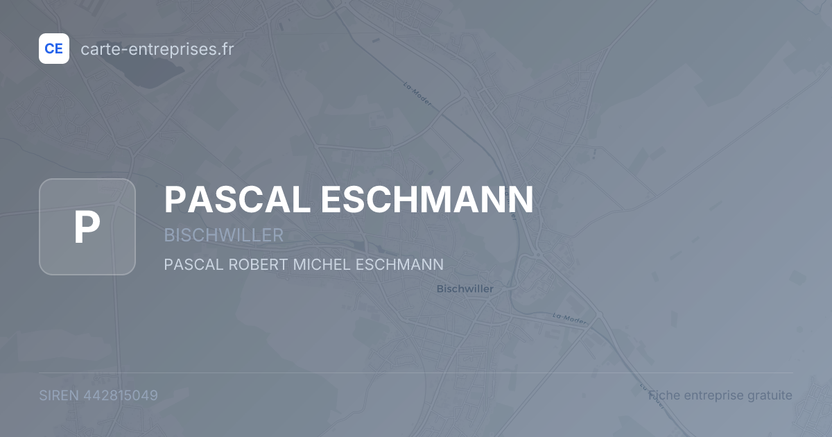 PASCAL ESCHMANN — 442815049 — fiche entreprise