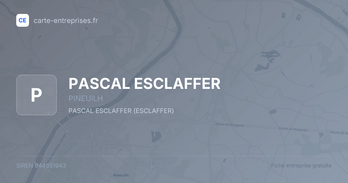 PASCAL ESCLAFFER — 844651943 — fiche entreprise