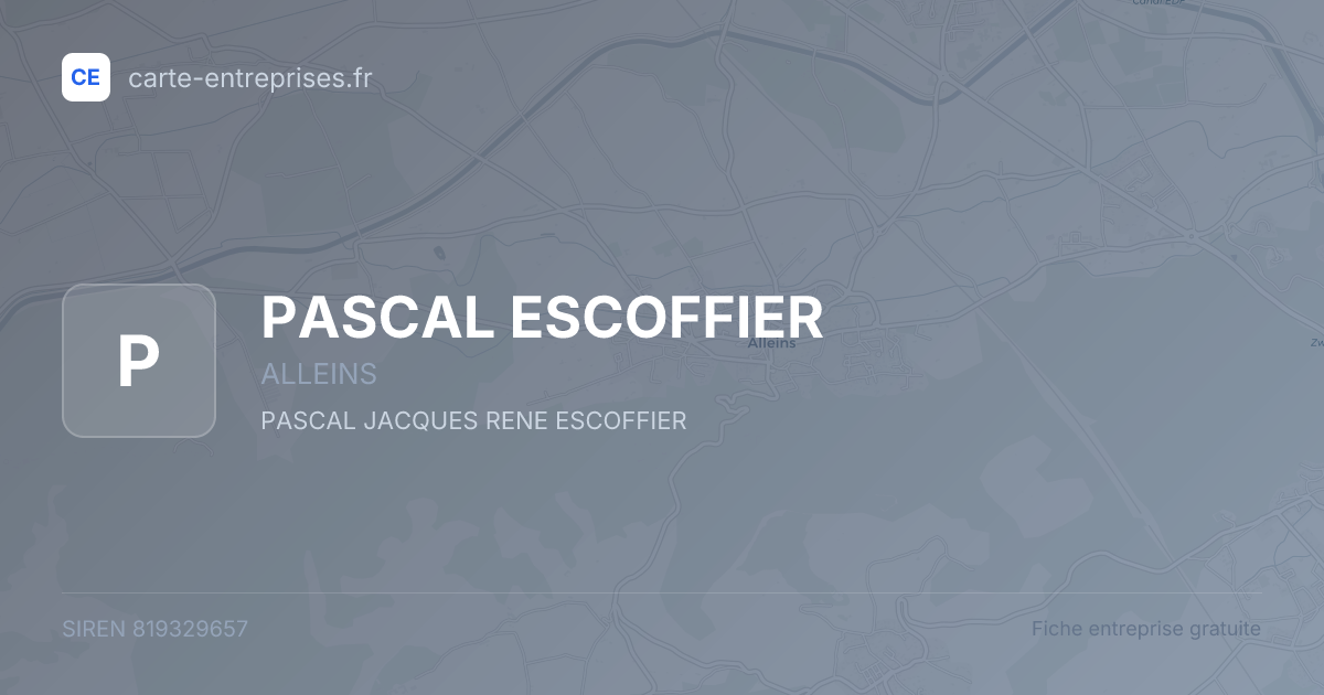 PASCAL ESCOFFIER — 819329657 — fiche entreprise