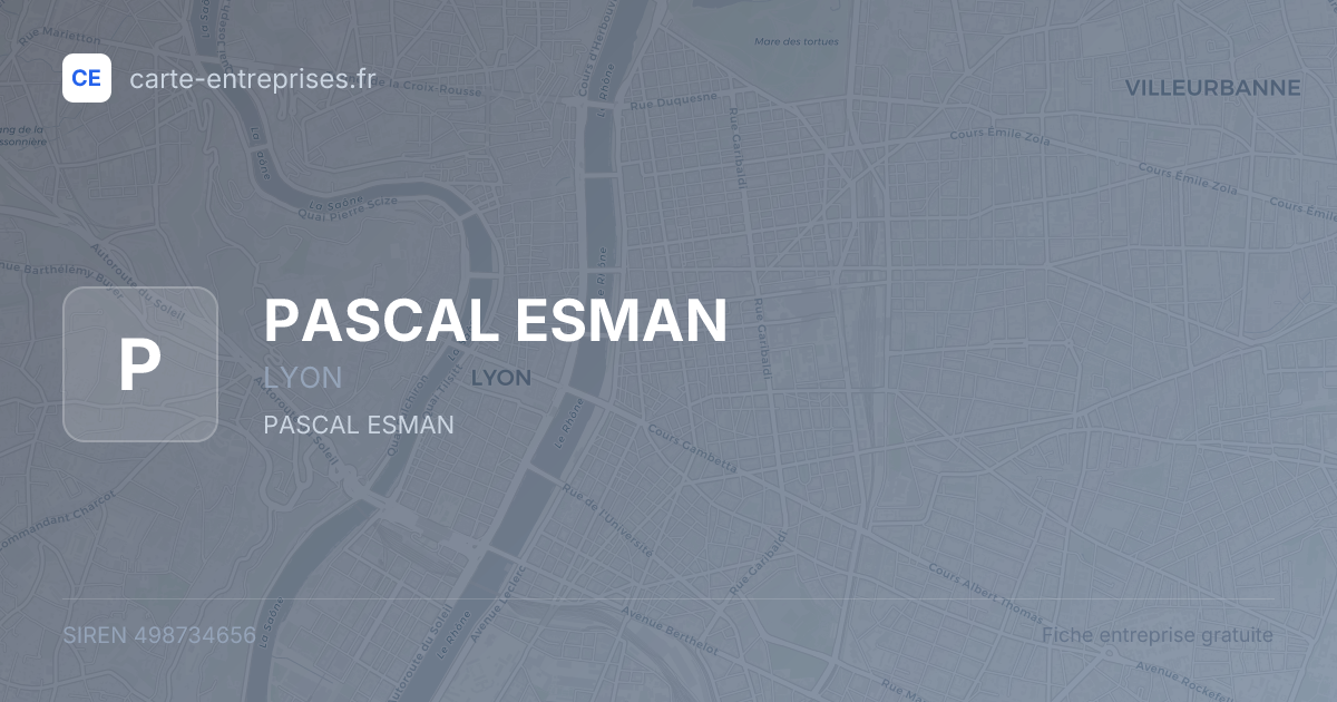 PASCAL ESMAN — 498734656 — fiche entreprise
