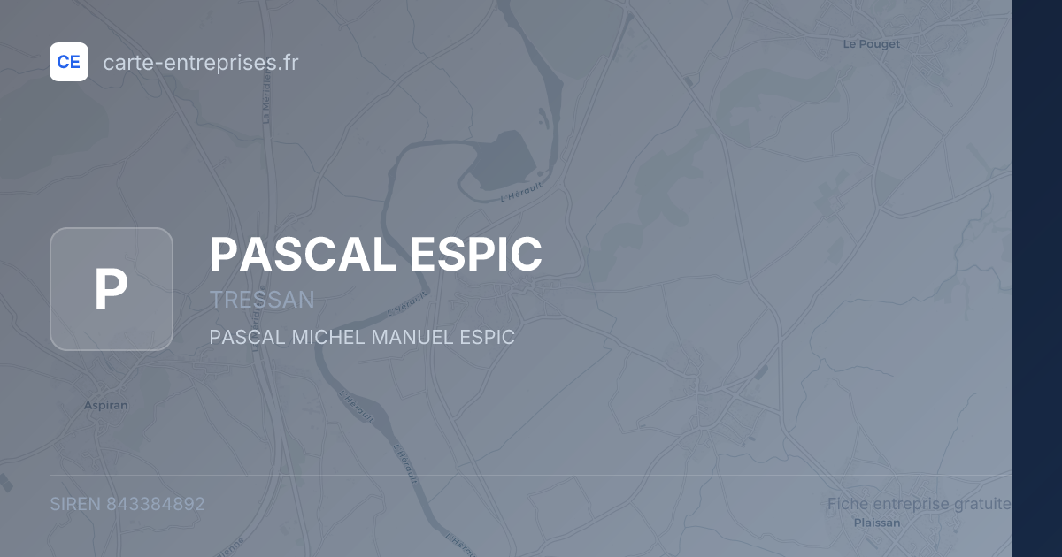 PASCAL ESPIC — 843384892 — fiche entreprise