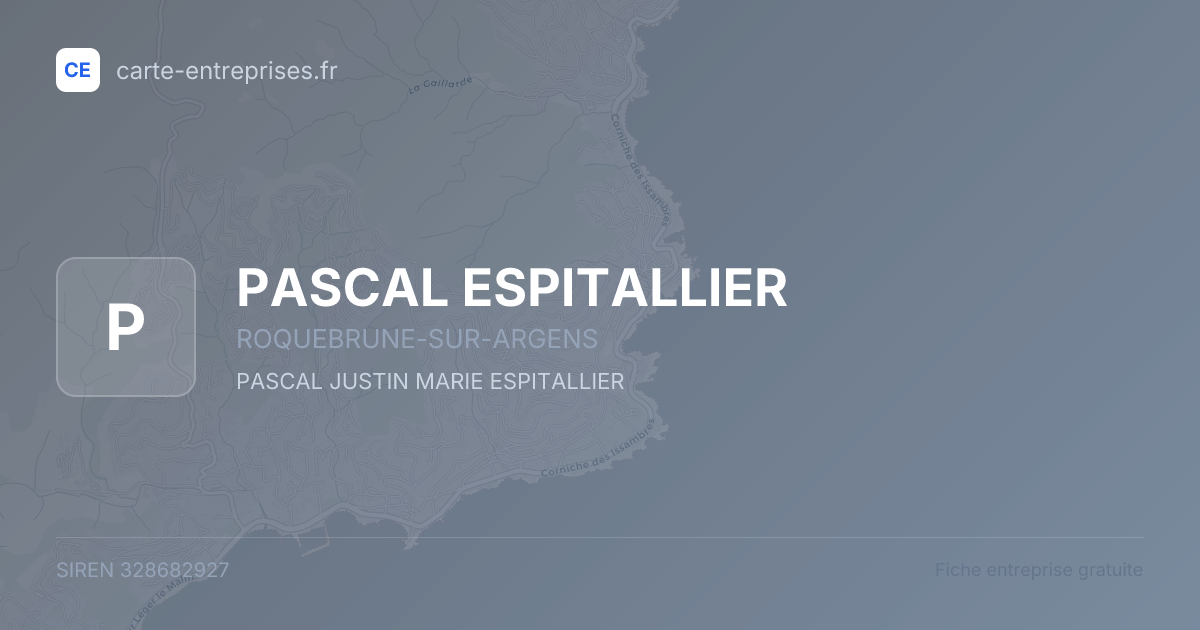 PASCAL ESPITALLIER — 328682927 — fiche entreprise
