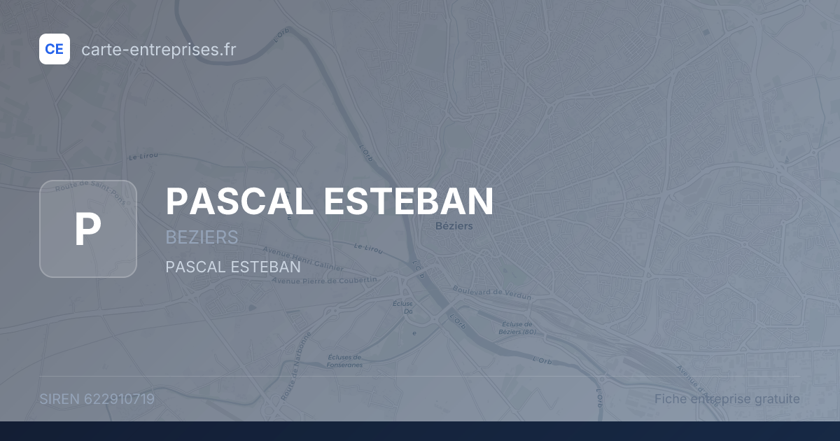 PASCAL ESTEBAN — 622910719 — fiche entreprise