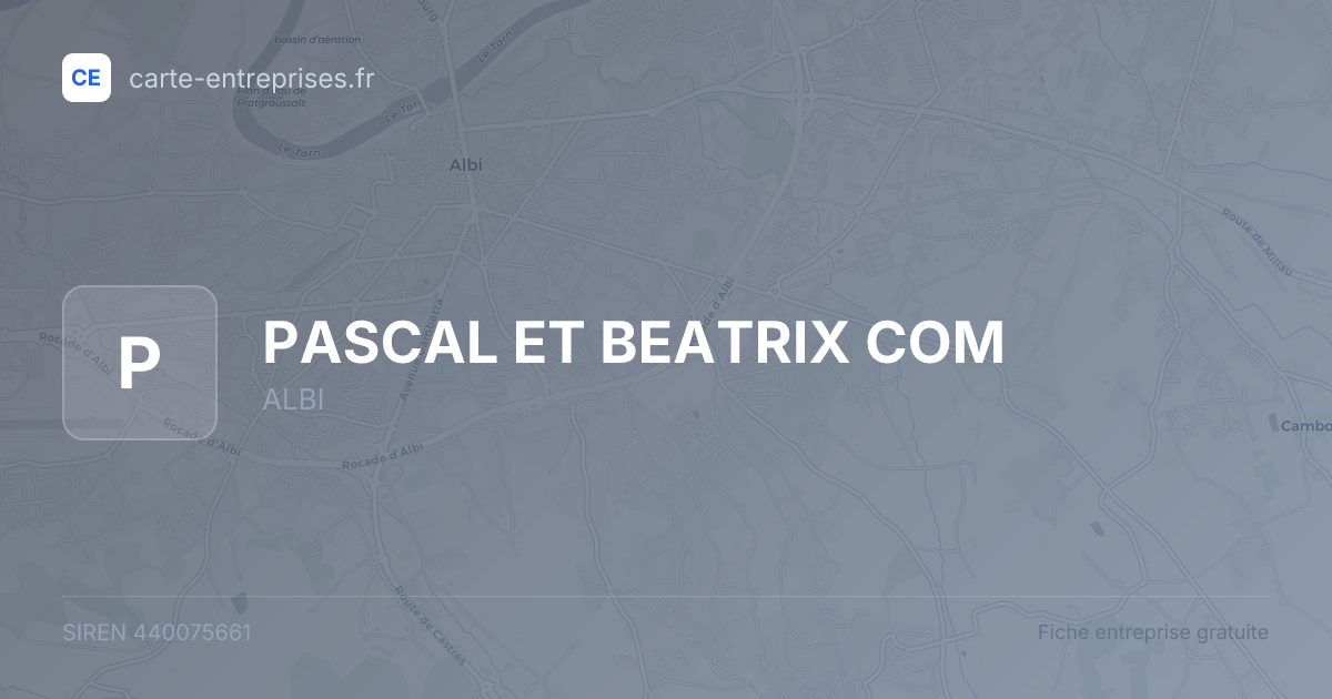 PASCAL ET BEATRIX COM — 440075661 — fiche entreprise