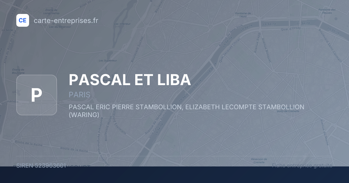 PASCAL ET LIBA — 523963601 — fiche entreprise