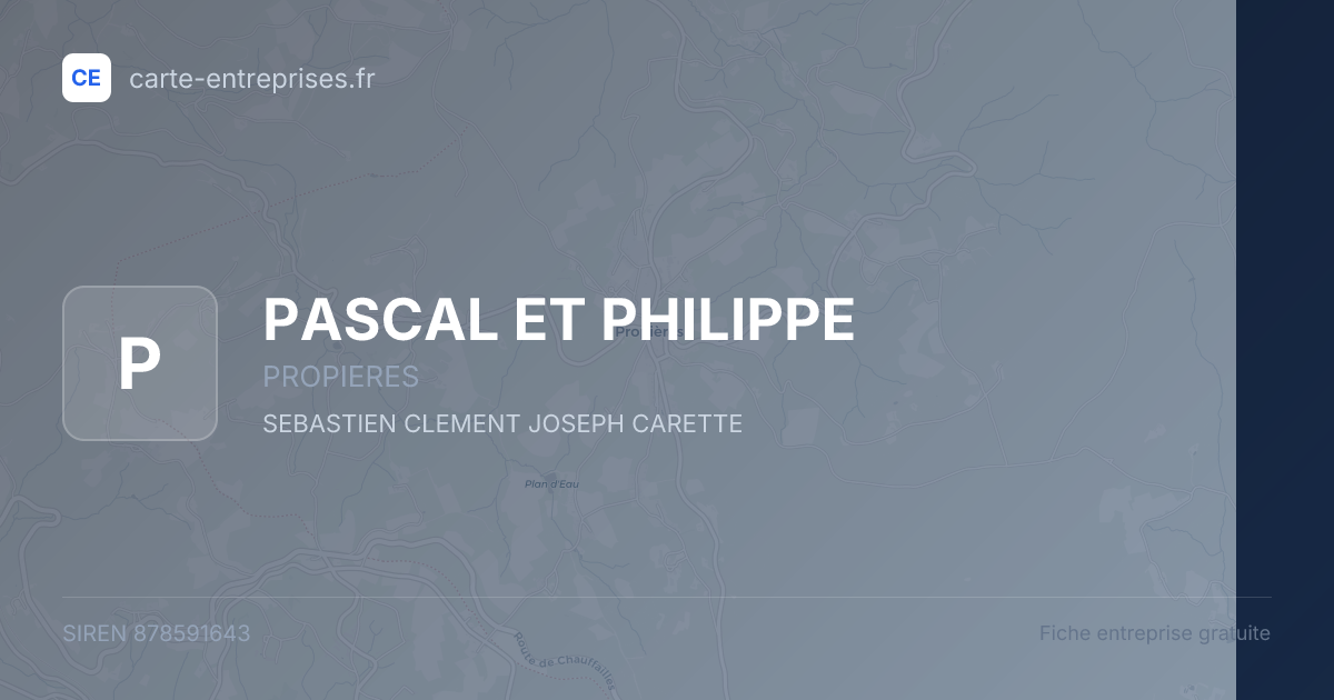 PASCAL ET PHILIPPE — 878591643 — fiche entreprise
