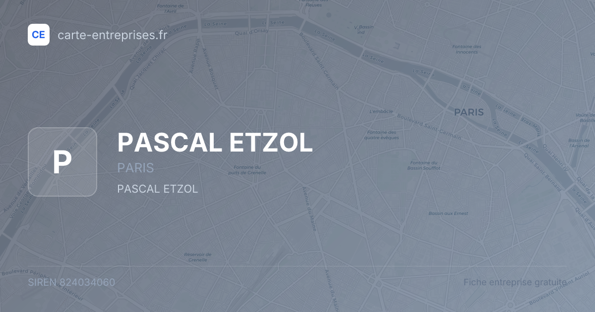 PASCAL ETZOL — 824034060 — fiche entreprise