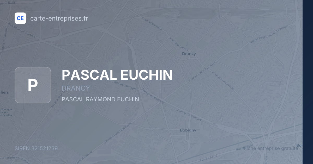 PASCAL EUCHIN — 321521239 — fiche entreprise