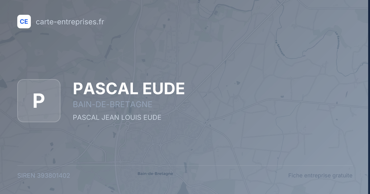 PASCAL EUDE — 393801402 — fiche entreprise