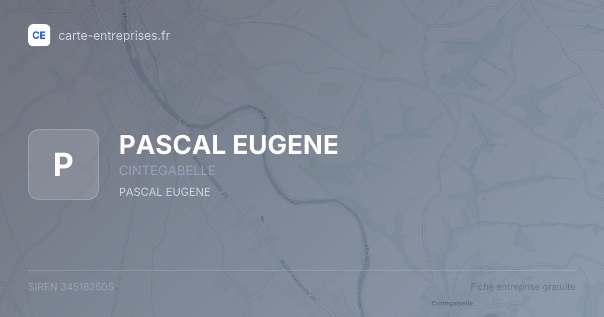 PASCAL EUGENE — 345182505 — fiche entreprise