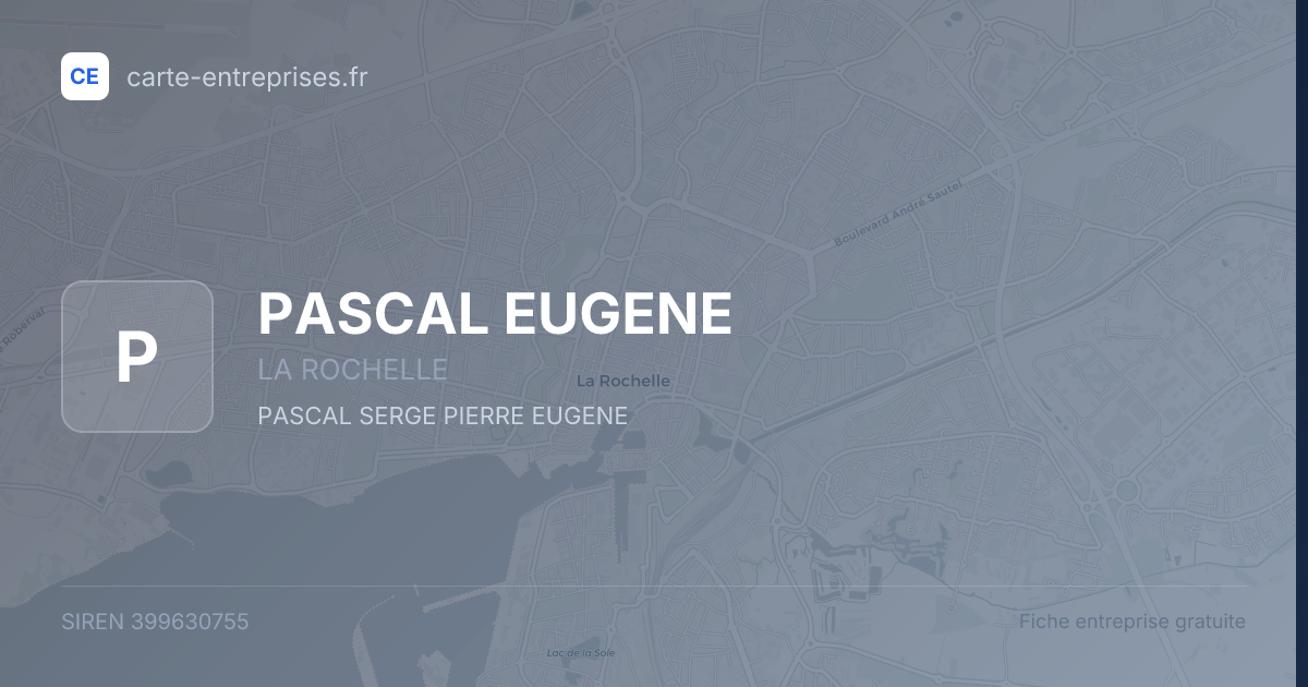 PASCAL EUGENE — 399630755 — fiche entreprise