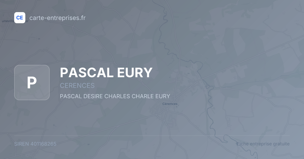 PASCAL EURY — 401168265 — fiche entreprise