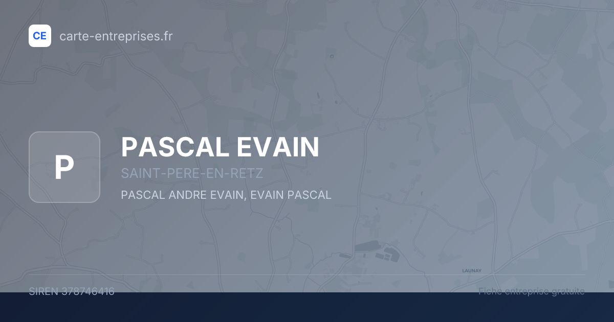 PASCAL EVAIN — 378746416 — fiche entreprise