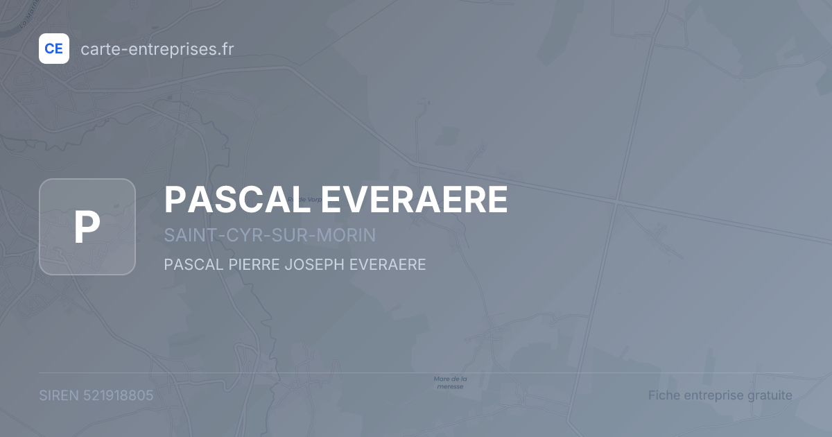 PASCAL EVERAERE — 521918805 — fiche entreprise