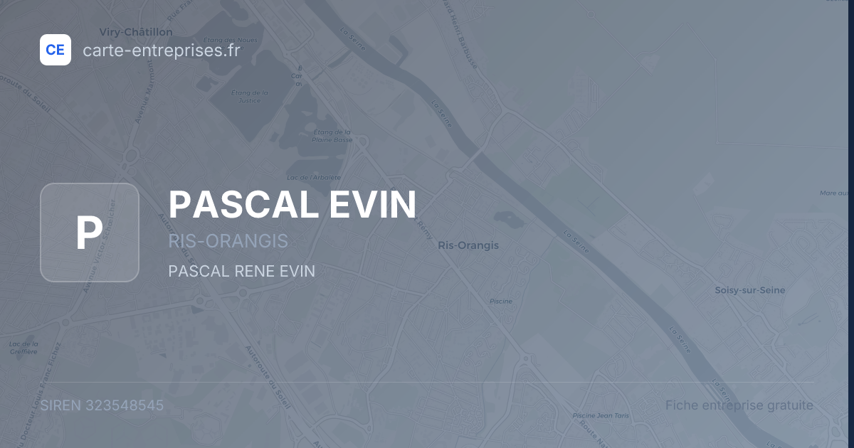 PASCAL EVIN — 323548545 — fiche entreprise