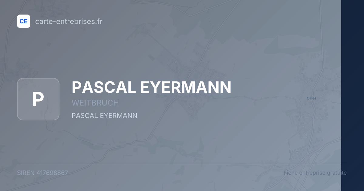 PASCAL EYERMANN — 417698867 — fiche entreprise