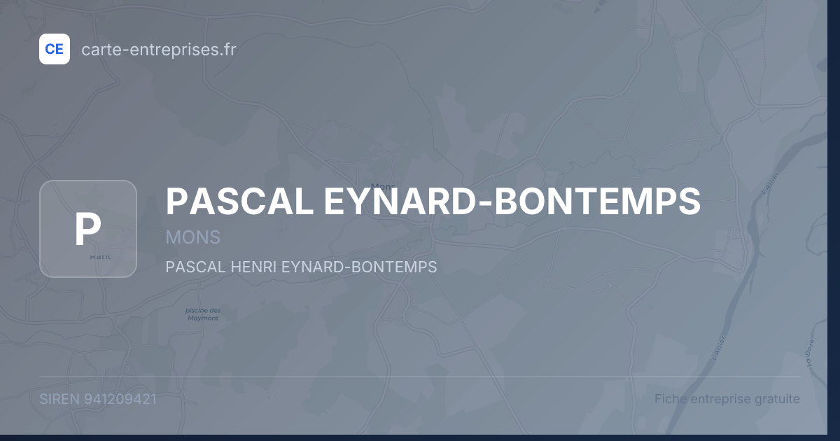 PASCAL EYNARD-BONTEMPS — 941209421 — fiche entreprise