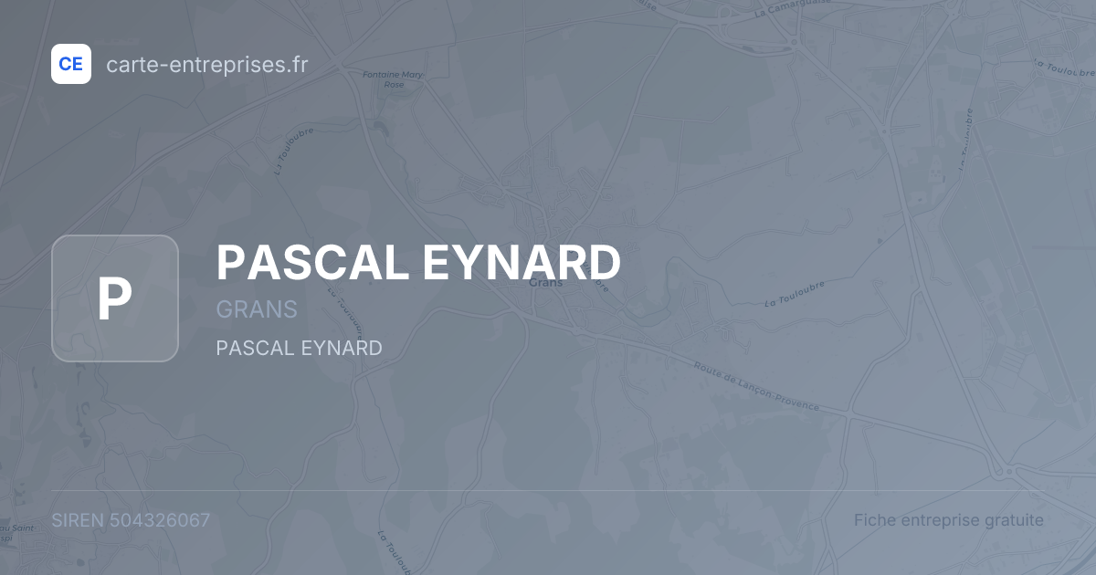 PASCAL EYNARD — 504326067 — fiche entreprise