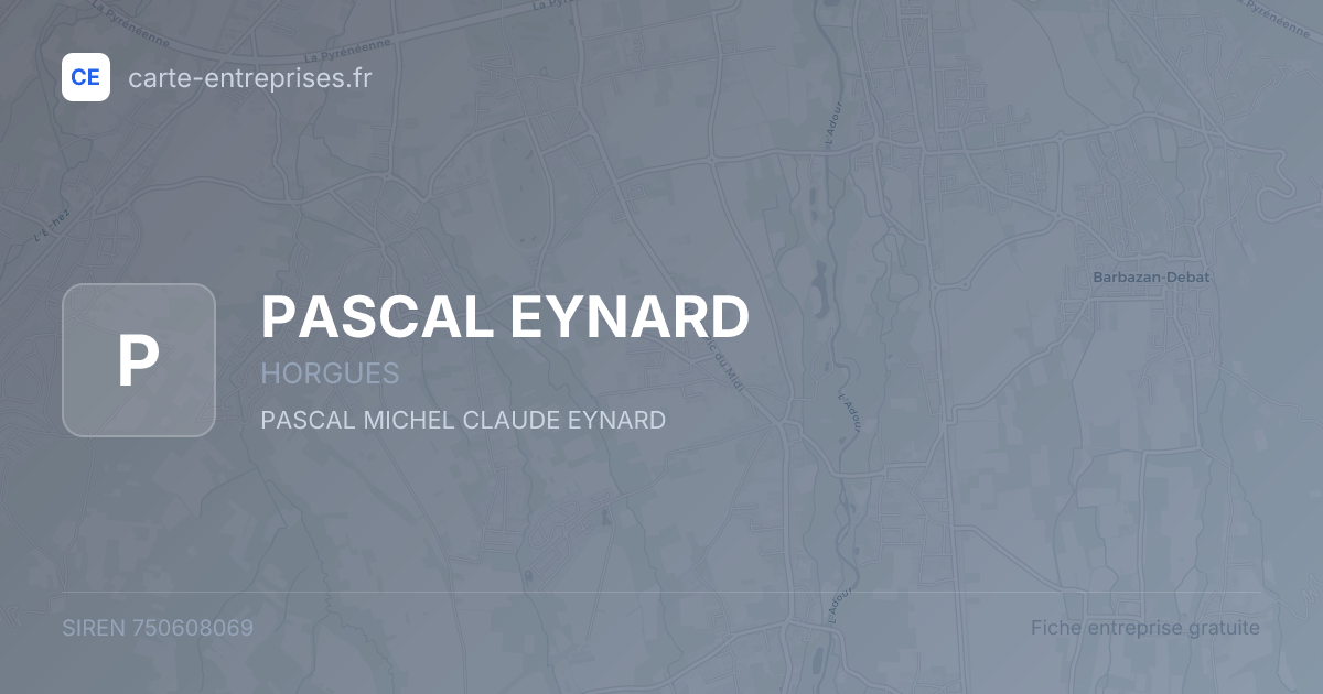 PASCAL EYNARD — 750608069 — fiche entreprise