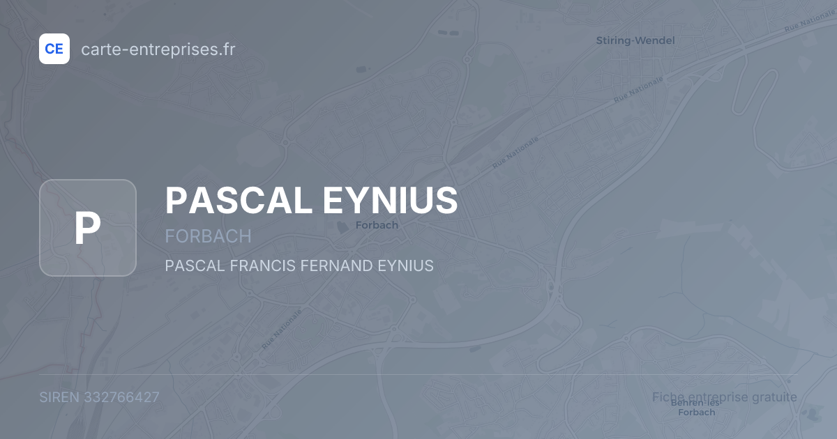 PASCAL EYNIUS — 332766427 — fiche entreprise