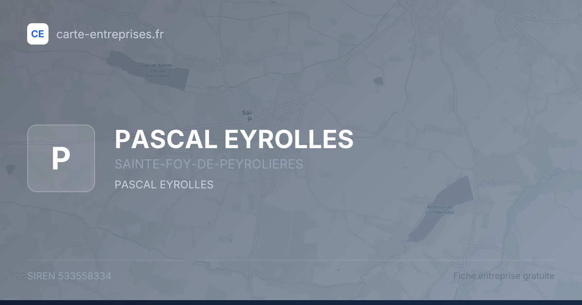 PASCAL EYROLLES — 533558334 — fiche entreprise