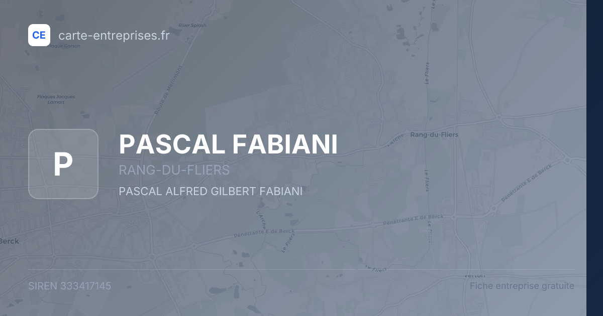 PASCAL FABIANI — 333417145 — fiche entreprise
