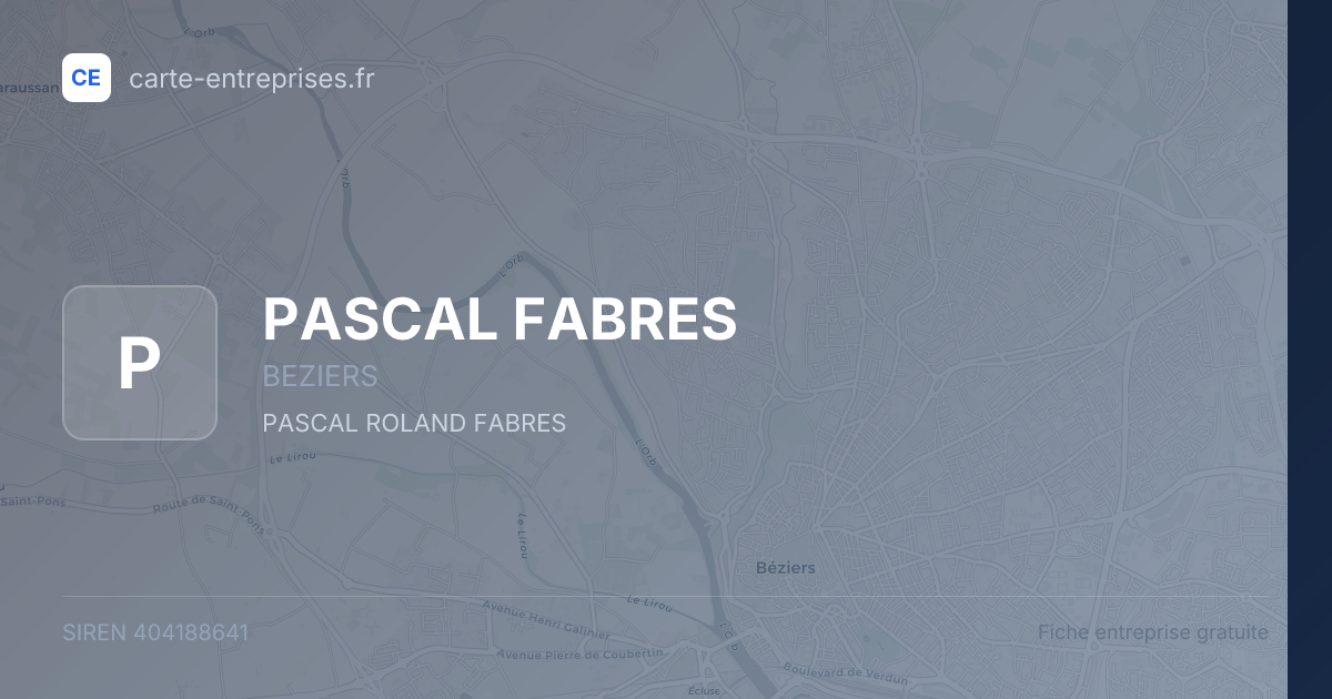 PASCAL FABRES — 404188641 — fiche entreprise