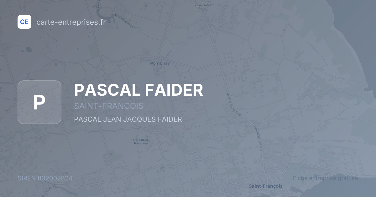 PASCAL FAIDER — 802002824 — fiche entreprise