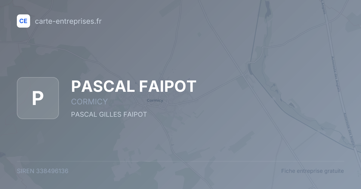 PASCAL FAIPOT — 338496136 — fiche entreprise