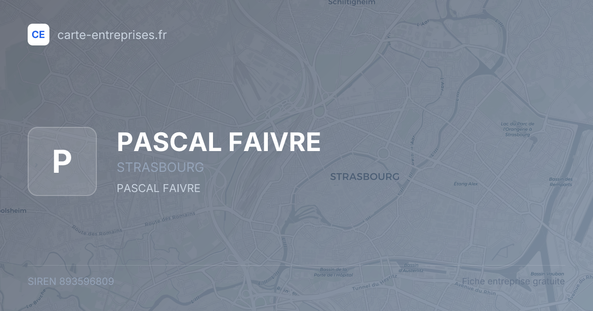 PASCAL FAIVRE — 893596809 — fiche entreprise