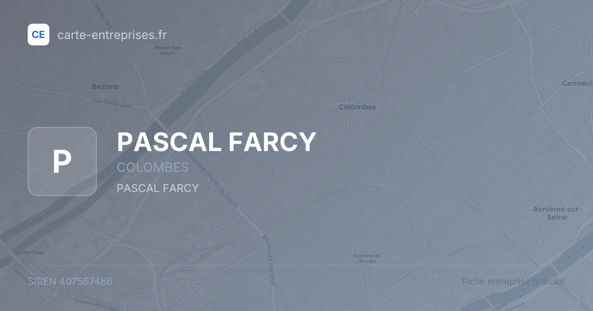 PASCAL FARCY — 407567486 — fiche entreprise
